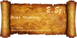 Rumi Szabina névjegykártya